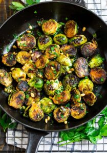 Stir-Fried Brussels Sprouts on a non sticky pan
